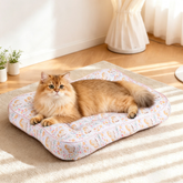 Cute Cartoon Horse Print Pet Bolster Bed