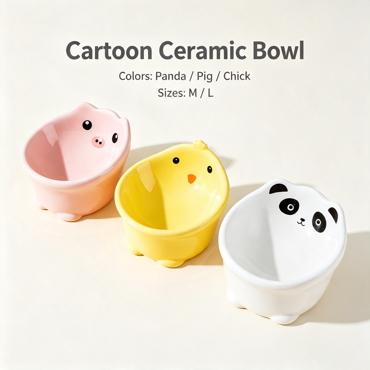 Cute Cartoon Animal Ceramic Cat Bowl