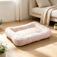 Cute Cartoon Horse Print Pet Bolster Bed